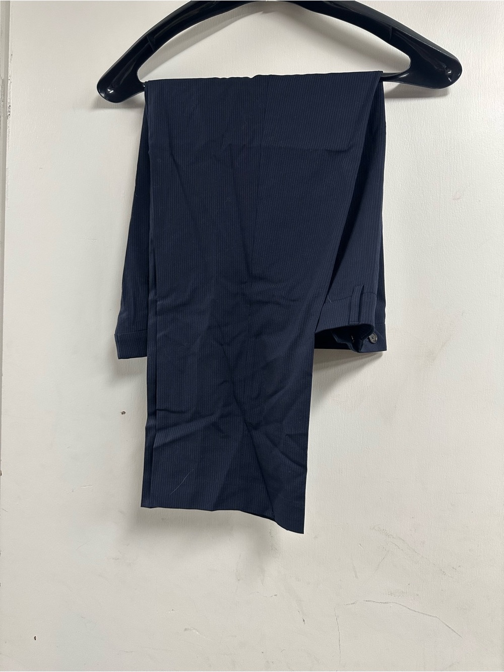 Stafford Mens Travel Classic Fit Pinstripe Dress Pants in Navy New Size 38 x 29